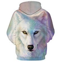 Load image into Gallery viewer, 3D Colorful White Wolf Hoodie