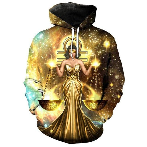 12 constellation 3D Libra print hoodie
