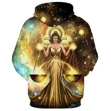 Load image into Gallery viewer, 12 constellation 3D Libra print hoodie