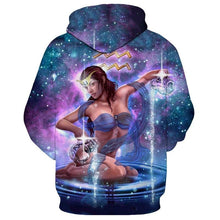Load image into Gallery viewer, 12 constellation 3D Aquarius printing hoodie