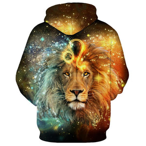 12 constellation 3D Leo print hoodie