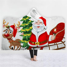 Load image into Gallery viewer, 3D Santa Claus Print blanket Plus velvet keep warm Fashion nightgown sleeping blanket christmas series