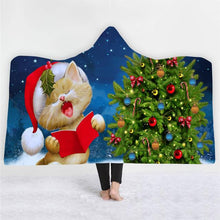 Load image into Gallery viewer, 3D Santa Claus Print blanket Plus velvet keep warm Fashion nightgown sleeping blanket christmas series