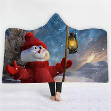 Load image into Gallery viewer, 3D Santa Claus Print blanket Plus velvet keep warm Fashion nightgown sleeping blanket christmas series