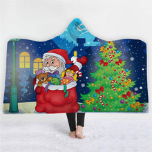 Load image into Gallery viewer, 3D Santa Claus Print blanket Plus velvet keep warm Fashion nightgown sleeping blanket christmas series