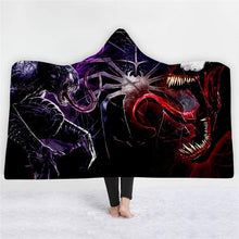 Load image into Gallery viewer, 3D Cool dark venom print thick warm blanket