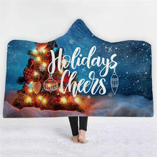 Load image into Gallery viewer, 3D Christmas card printing nightgown Blanket