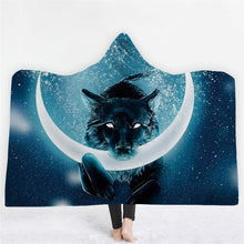 Load image into Gallery viewer, 3D Cool Wolf cloak shawl fashion nightgown thick blanket