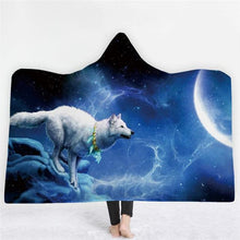Load image into Gallery viewer, 3D Cool Wolf cloak shawl fashion nightgown thick blanket