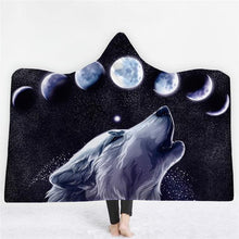 Load image into Gallery viewer, 3D Cool Wolf cloak shawl fashion nightgown thick blanket
