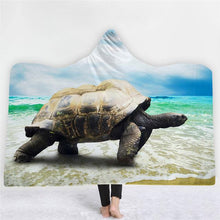 Load image into Gallery viewer, 3D Fun Turtle Print Cloak Sleeping Blanket Thicken Warm Robe