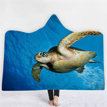 Load image into Gallery viewer, 3D Fun Turtle Print Cloak Sleeping Blanket Thicken Warm Robe