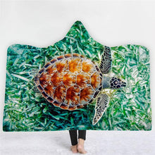 Load image into Gallery viewer, 3D Fun Turtle Print Cloak Sleeping Blanket Thicken Warm Robe