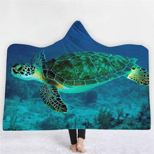 Load image into Gallery viewer, 3D Fun Turtle Print Cloak Sleeping Blanket Thicken Warm Robe