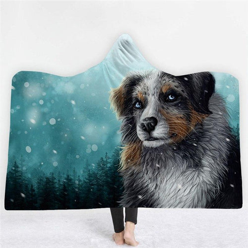 3D Best friend cute dog print cloak blanket thick warm warm robe
