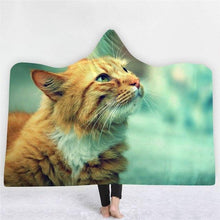 Load image into Gallery viewer, 3D Cute nightgown cat print fashion sleeping blanket cloak