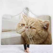 Load image into Gallery viewer, 3D Cute nightgown cat print fashion sleeping blanket cloak