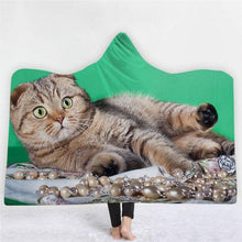 Load image into Gallery viewer, 3D Cute nightgown cat print fashion sleeping blanket cloak