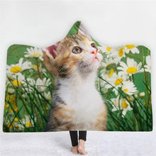 Load image into Gallery viewer, 3D Cute nightgown cat print fashion sleeping blanket cloak