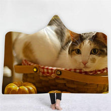 Load image into Gallery viewer, 3D Cute nightgown cat print fashion sleeping blanket cloak