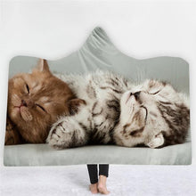 Load image into Gallery viewer, 3D Cute nightgown cat print fashion sleeping blanket cloak