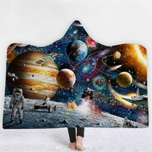 Load image into Gallery viewer, 3D Star travel Print Cool Hooded Bathrobe Thicken Cloak Blanket