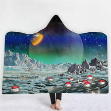 Load image into Gallery viewer, 3D Star travel Print Cool Hooded Bathrobe Thicken Cloak Blanket