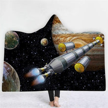 Load image into Gallery viewer, 3D Star travel Print Cool Hooded Bathrobe Thicken Cloak Blanket