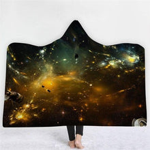 Load image into Gallery viewer, 3D Star travel Print Cool Hooded Bathrobe Thicken Cloak Blanket