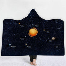 Load image into Gallery viewer, 3D Star travel Print Cool Hooded Bathrobe Thicken Cloak Blanket