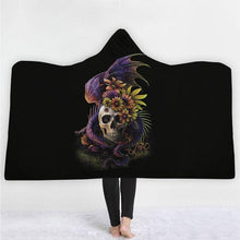 Load image into Gallery viewer, 3D Cool skull printed blanket thick hooded cloak robe