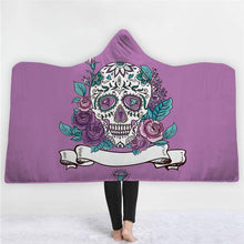 Load image into Gallery viewer, 3D Cool skull printed blanket thick hooded cloak robe