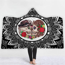 Load image into Gallery viewer, 3D Cool skull printed blanket thick hooded cloak robe