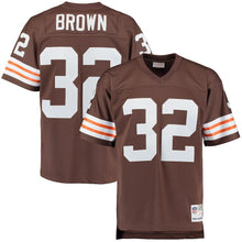 Load image into Gallery viewer, Men&#39;s Cleveland Browns Jim Brown Mitchell &amp; Ness Brown Retired Player Replica Jersey