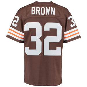 Men's Cleveland Browns Jim Brown Mitchell & Ness Brown Retired Player Replica Jersey